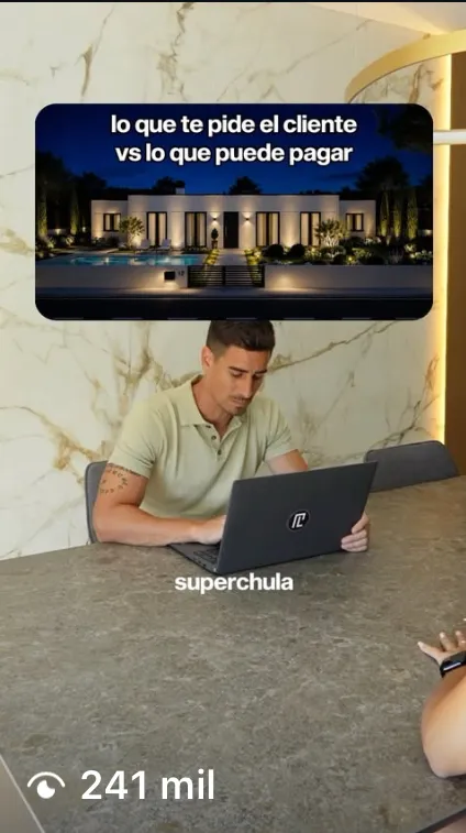 Reel de Pedro Lirola (Almería): «Lo que te pide el cliente vs lo que puede pagar», 241K visitas en Instagram